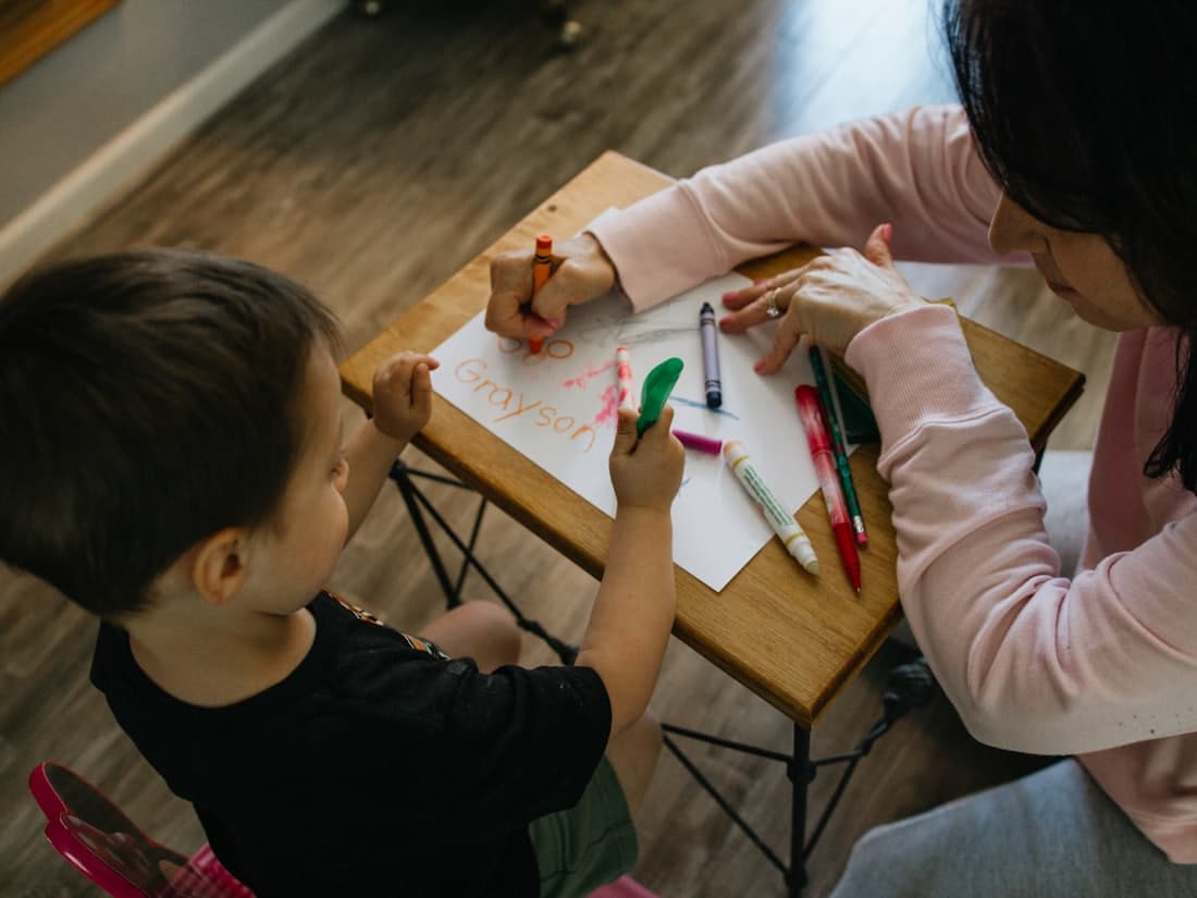 L'équipe avec les enfants